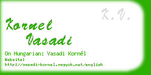 kornel vasadi business card